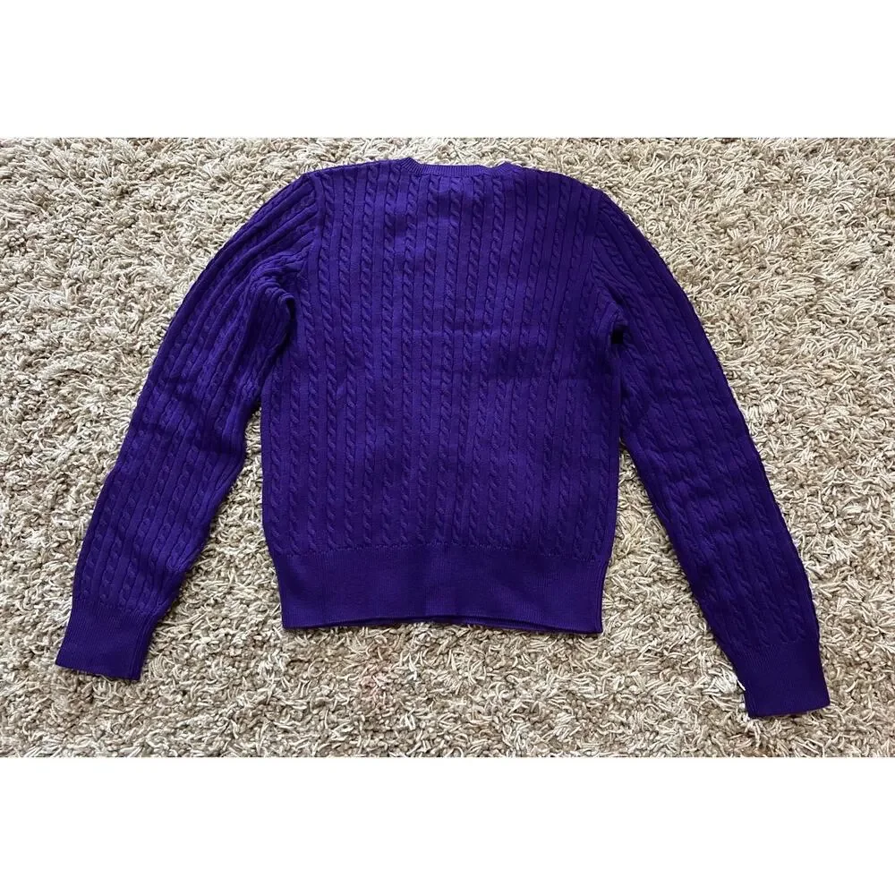 NWT❤️Polo Ralph Lauren Big Girls Polo Bear Mini Cable Cotton Cardigan szL